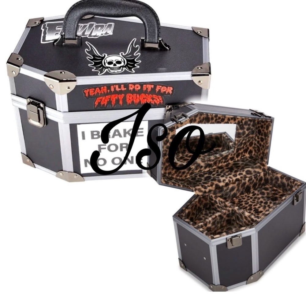 ISOOO (IN SEARCH OF )Dolls Kill Black Skull Makeup Train Case Elvira